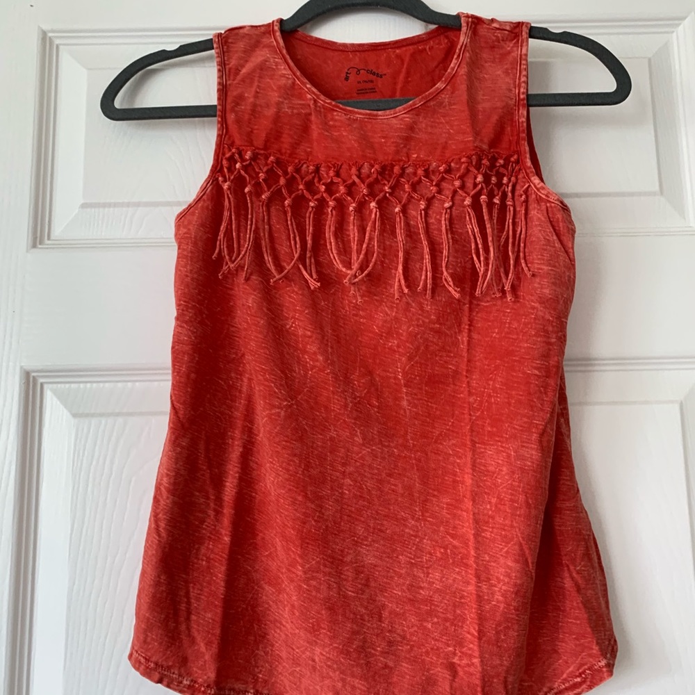 Girls No Sleeve Red Shirt